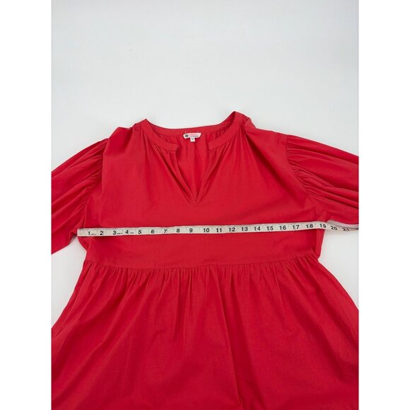 Sundry Evereve The Anywhere Tiered Puff Sleeve Poplin Cotton Dress Womens Size 2 - Picture 7 of 9